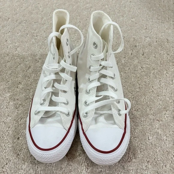 Converse All Star Chuck Taylor Womens 5.5 Shoes White High Top Sneakers - Picture 2 of 10